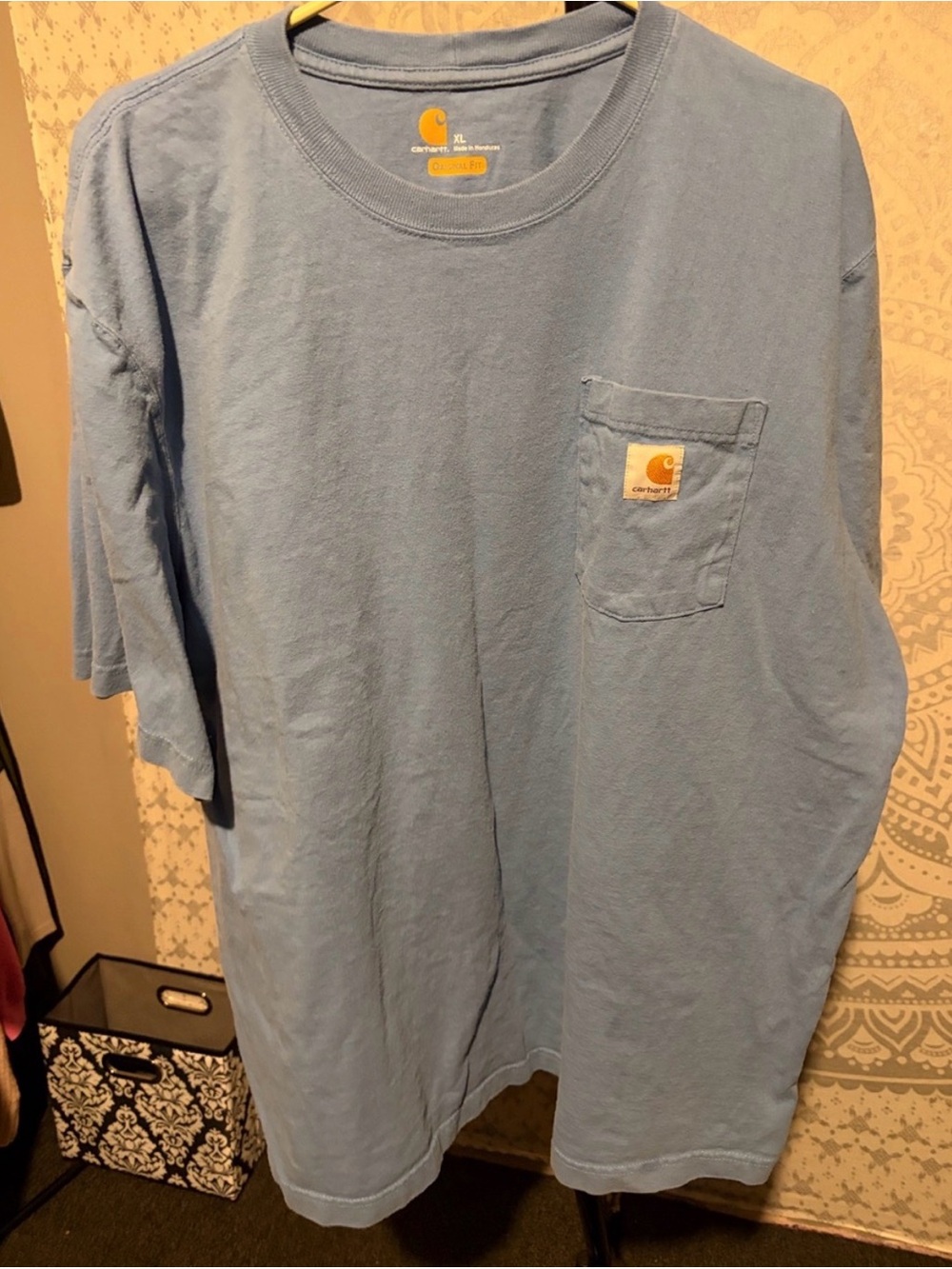 Carhartt Original Fit Pocket Tee Shirt Light Blue | Size XL | Flawed